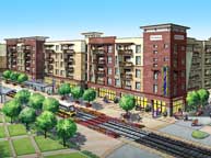 Mixed media rendering of a mixed-use building in Dallas, Texas. Mixed media rendering of a mixed-use building in Dallas, Texas.