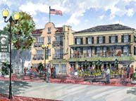 American Hotel Mixed Media Rendering, Freehold, NJ. American Hotel Mixed Media Rendering, Freehold, NJ.